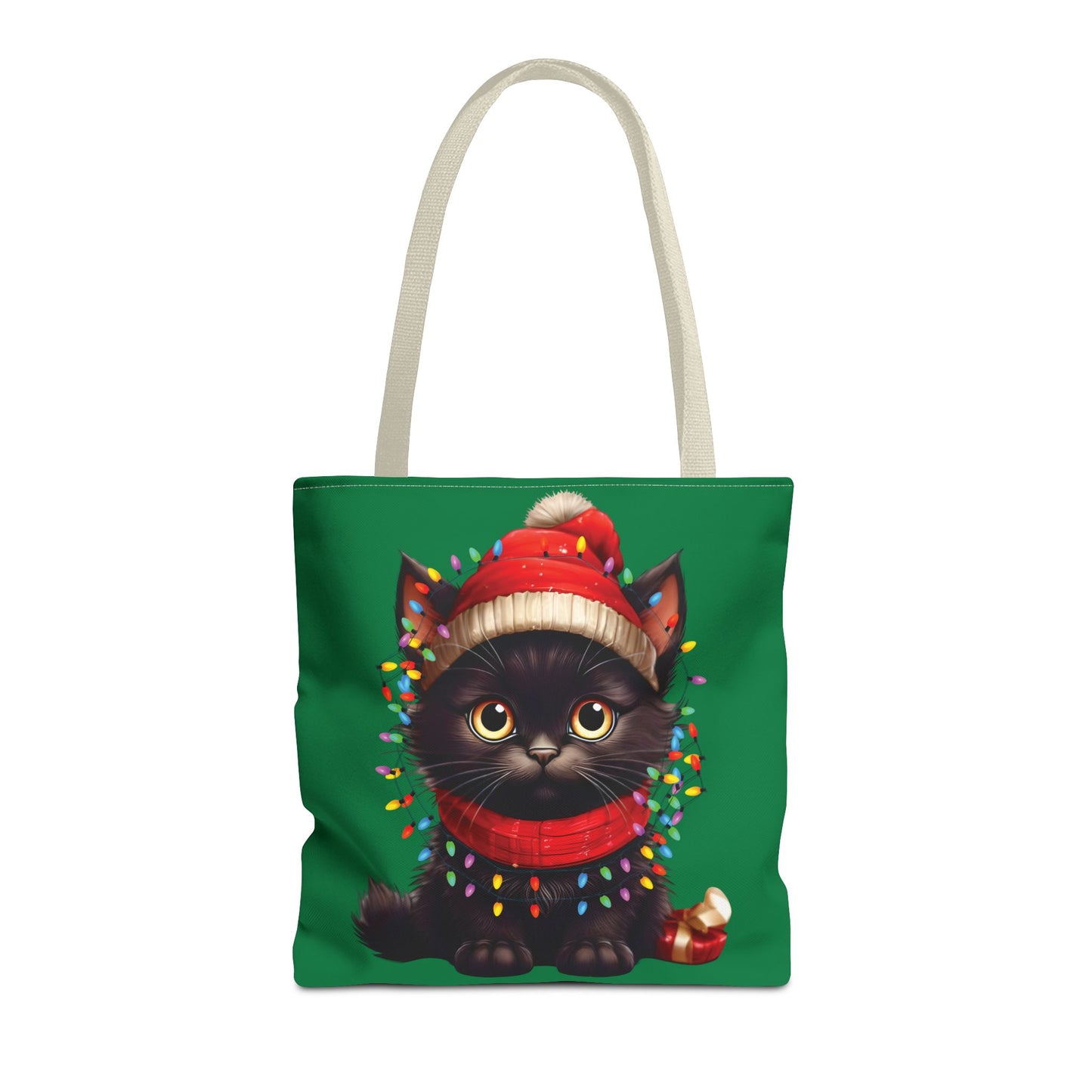 Whimsical Cat Tote Bag - Holiday Gift, Cute Cat Lover, Eco-Friendly Shopping Bag, Christmas Tote, Seasonal Accessories