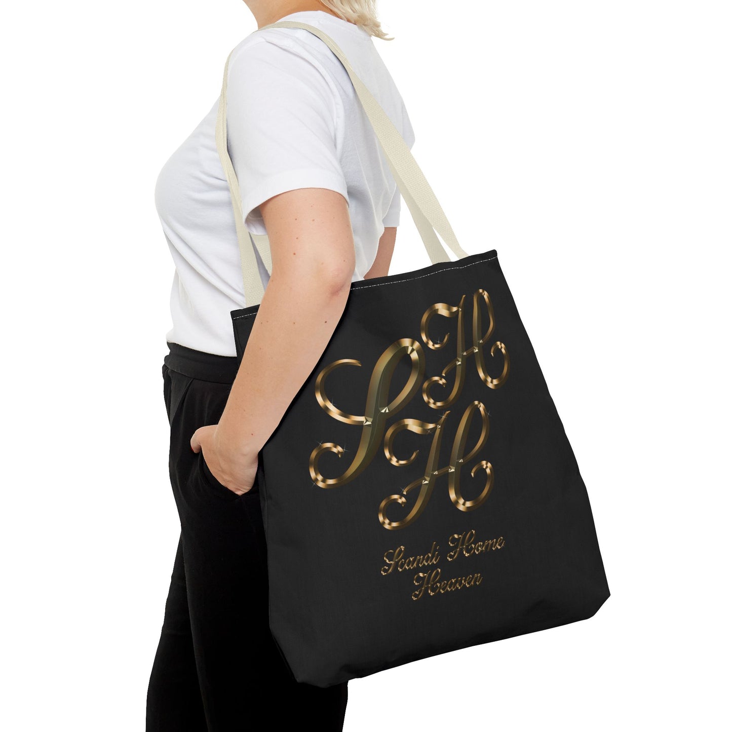 Tote Bag - Golden colored Scandi Home Heaven Designer Logo