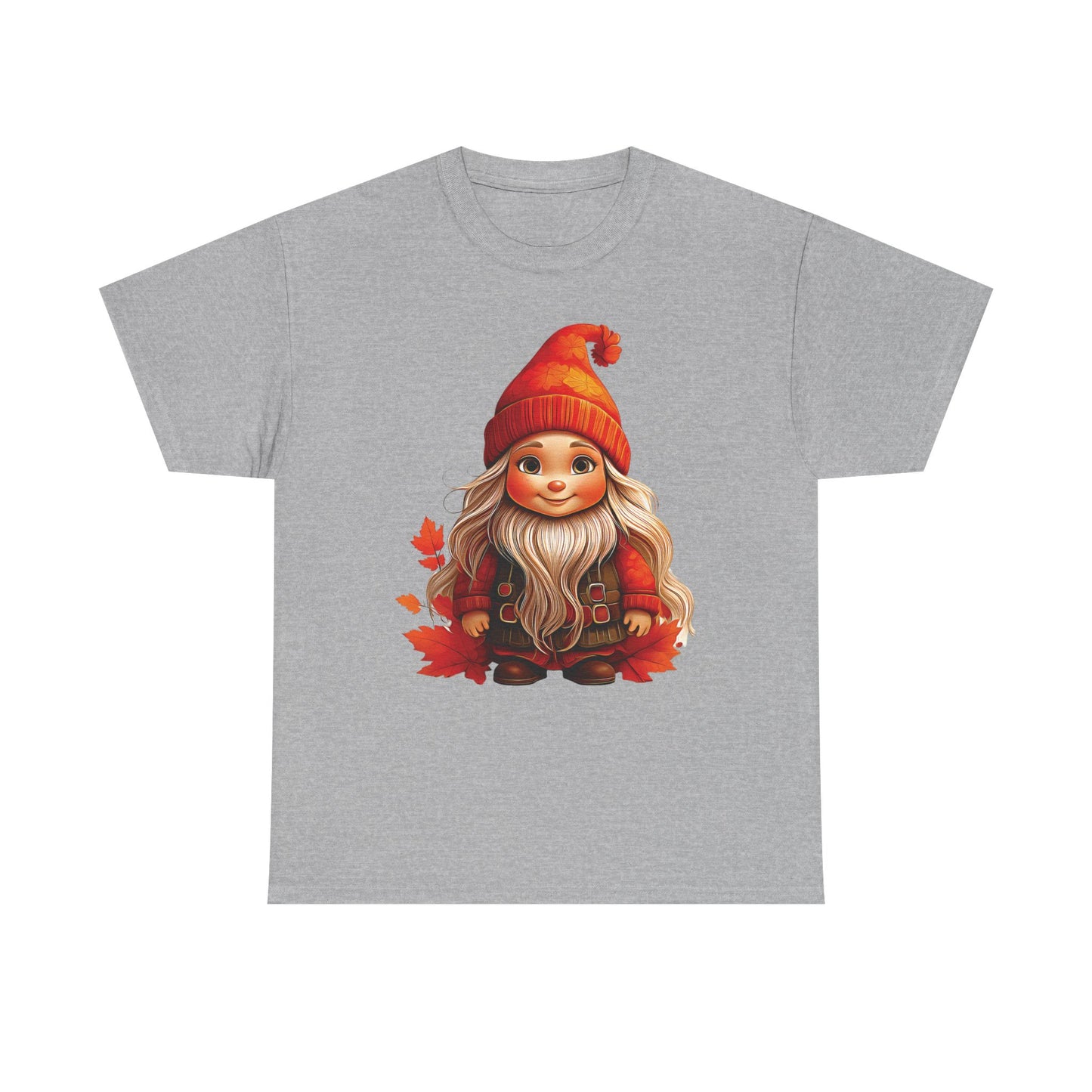 Autumn Gnome Magic – Cozy Whimsy in Every Leaf - Autumn-Themed Gnome Tee, Cozy Fall Shirt, Seasonal Apparel for Halloween, Thanksgiving, and Everyday Wear