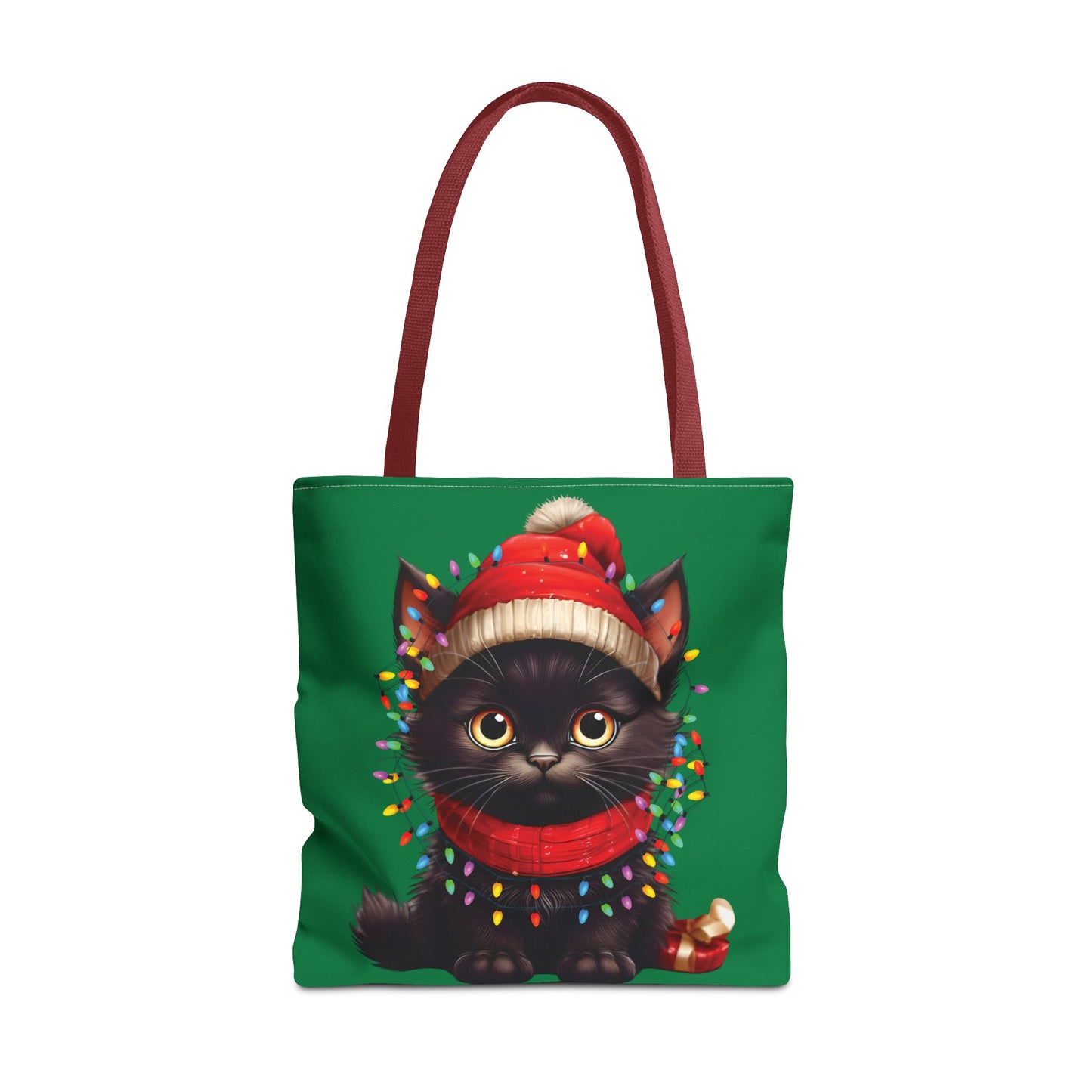 Whimsical Cat Tote Bag - Holiday Gift, Cute Cat Lover, Eco-Friendly Shopping Bag, Christmas Tote, Seasonal Accessories