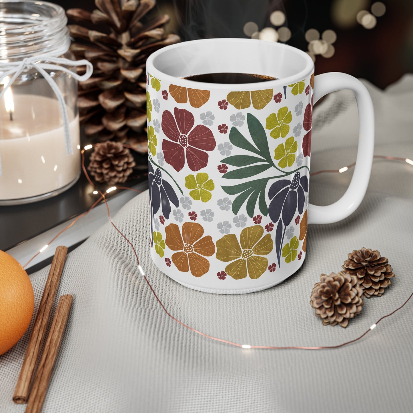 Mug - Faded Grace (Boho, Retro) Ceramic Coffee Cups, 11oz, 15oz