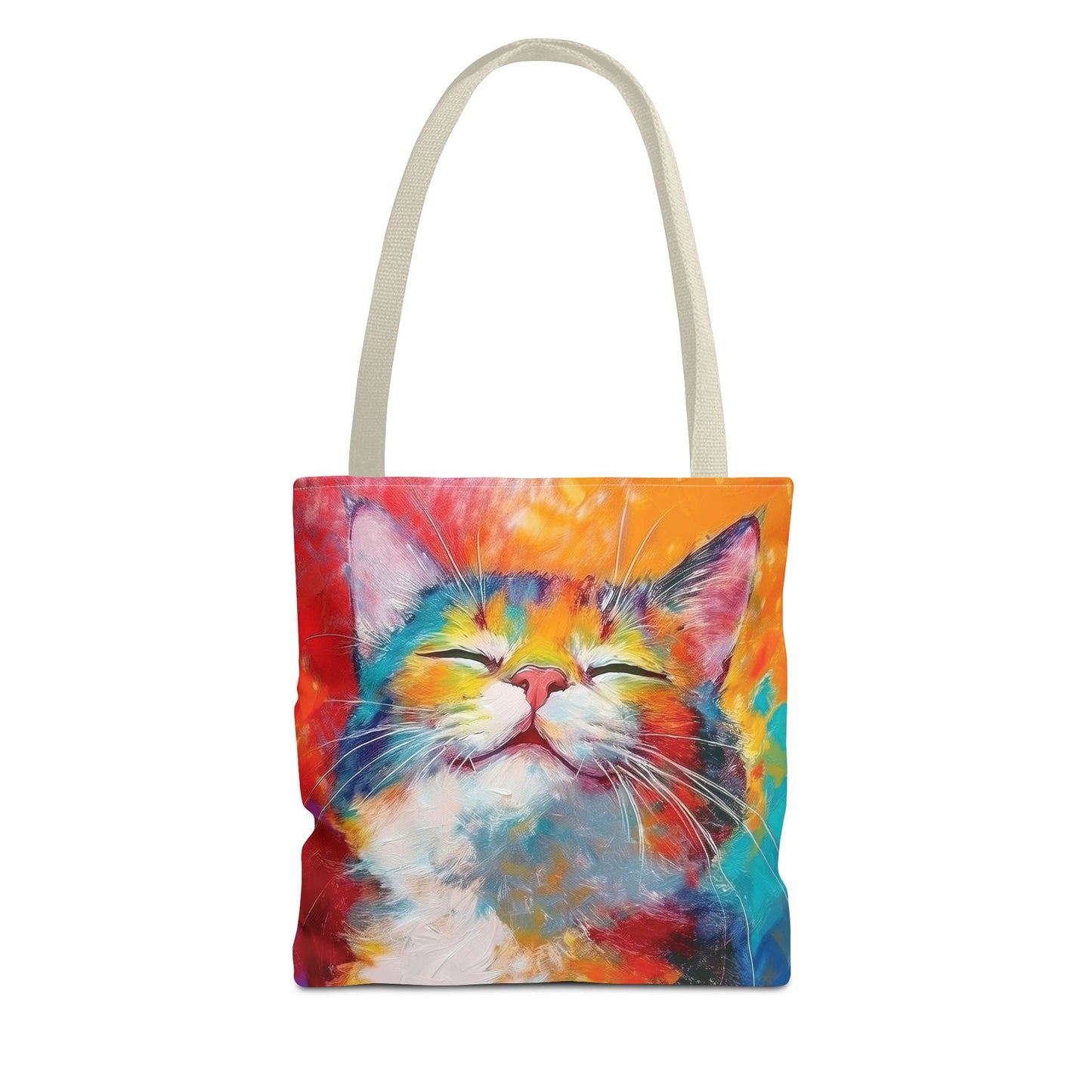 Colorful Cat Tote Bag: Pawsitive Vibes