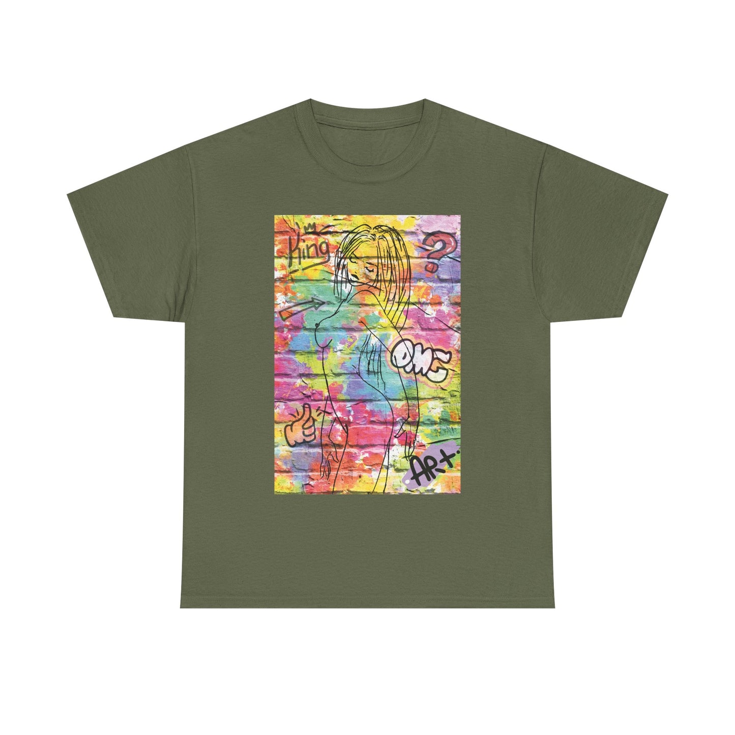 Vibrant Graffiti Muse – Bold Pop Art of Color, Confidence, and Free-Spirited Urban Expression - Colorful Artistic Unisex Tee, Vibrant Cotton T-Shirt for Art Lovers, Unique Casual Wear, Gift for Friends, Summer Fashion