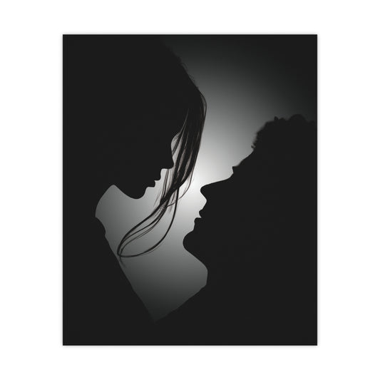 Romantic Silhouette –"Possibilities" Couple Art for Poster Decore Matte Poster, Wall Art for Home Decor, Bedroom Accent, Gift for Couples, Black and White Art Print