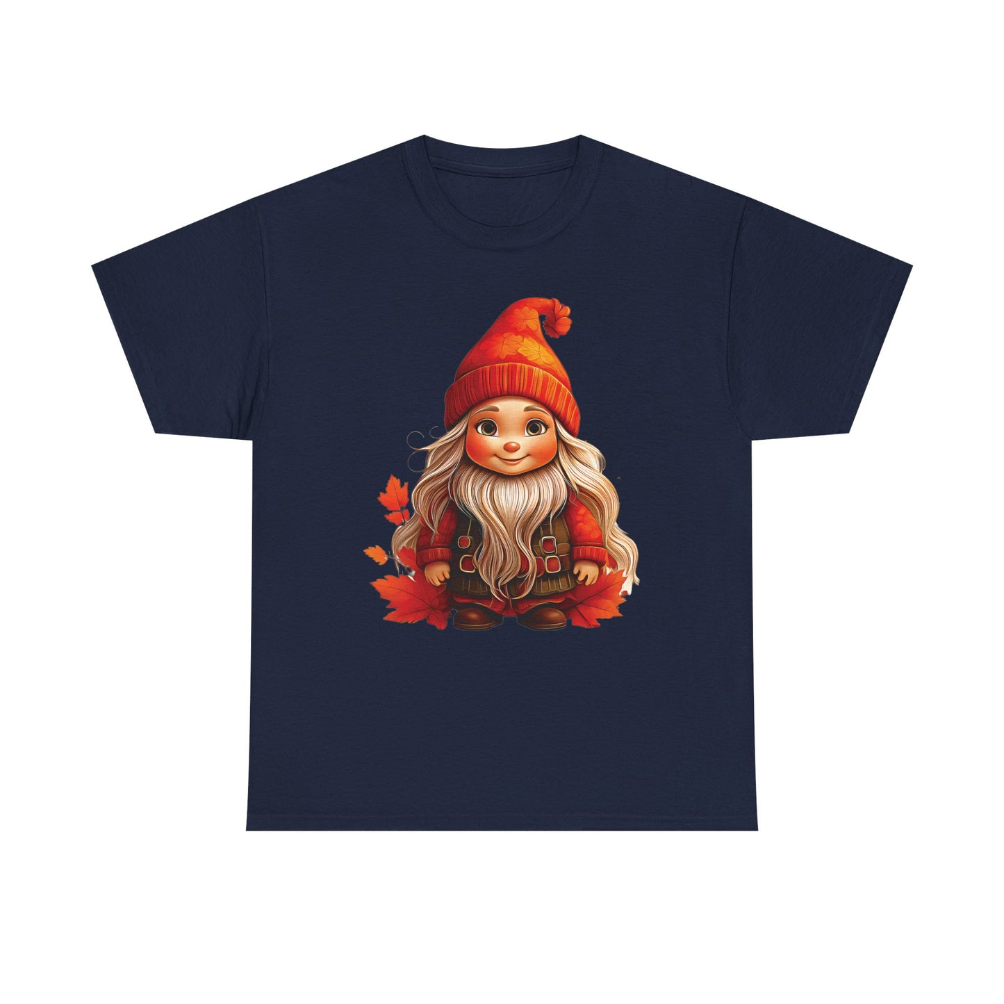 Autumn Gnome Magic – Cozy Whimsy in Every Leaf - Autumn-Themed Gnome Tee, Cozy Fall Shirt, Seasonal Apparel for Halloween, Thanksgiving, and Everyday Wear