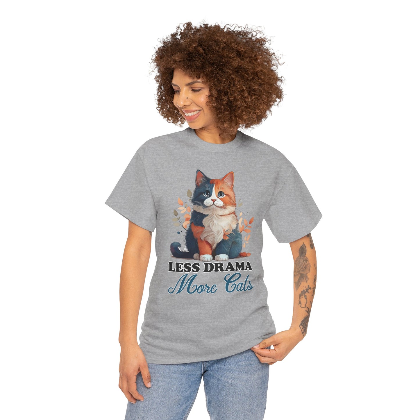 Less Drama, More Cats – Purrfect Peace in Style 🐾✨ - Unisex Cat Lover Tee - Less Drama More Cats, Cute Animal Shirt, Gifts for Cat Owners, Animal Lover Apparel, Funny Pet Tee