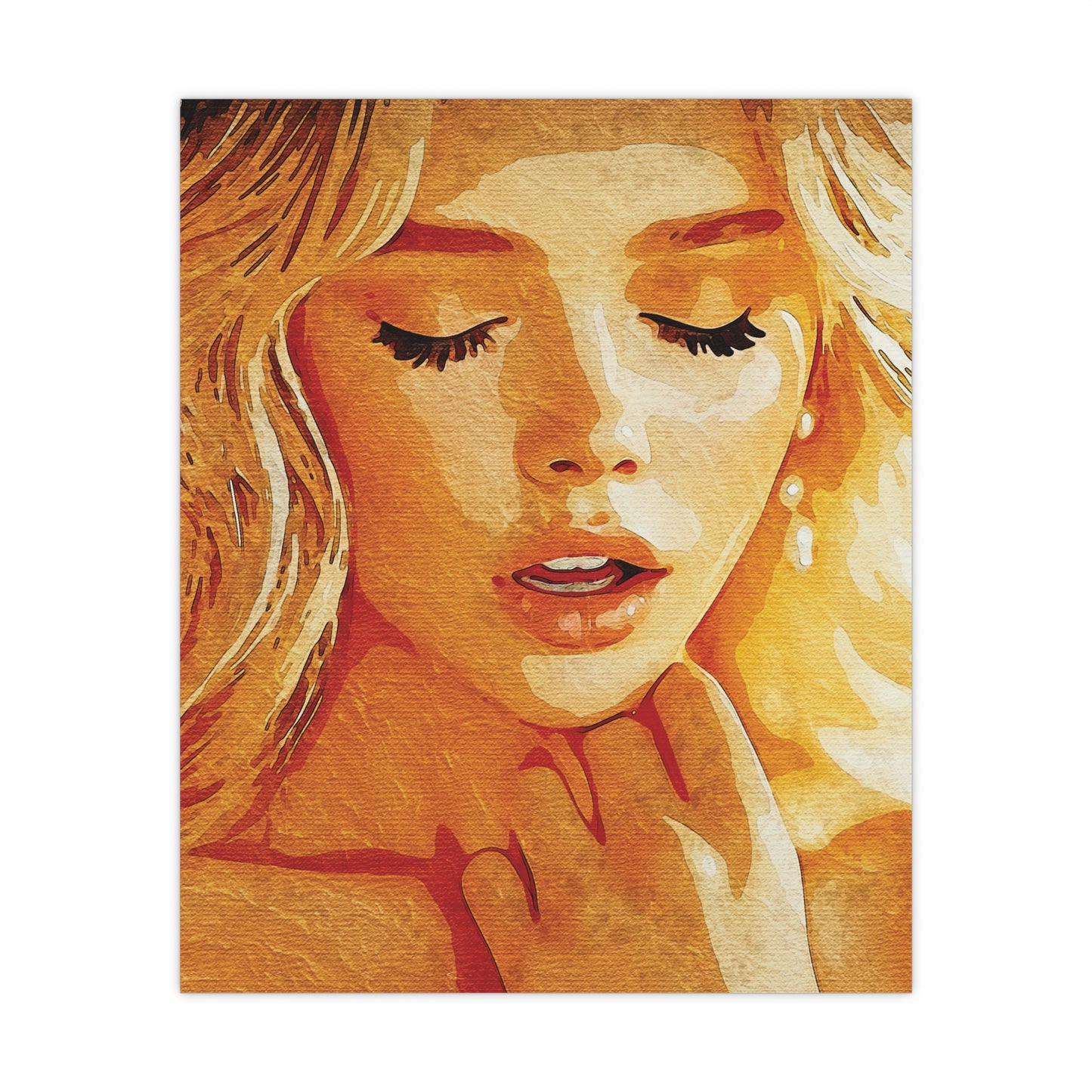“Golden Reverie: The Serenity of a Soul in Stillness” - Elegant Matte Wall Art Poster, Inspirational Home Decor, Unique Gift for Art Lovers, Modern Aesthetic Wall Decor, Beautiful Portrait Print