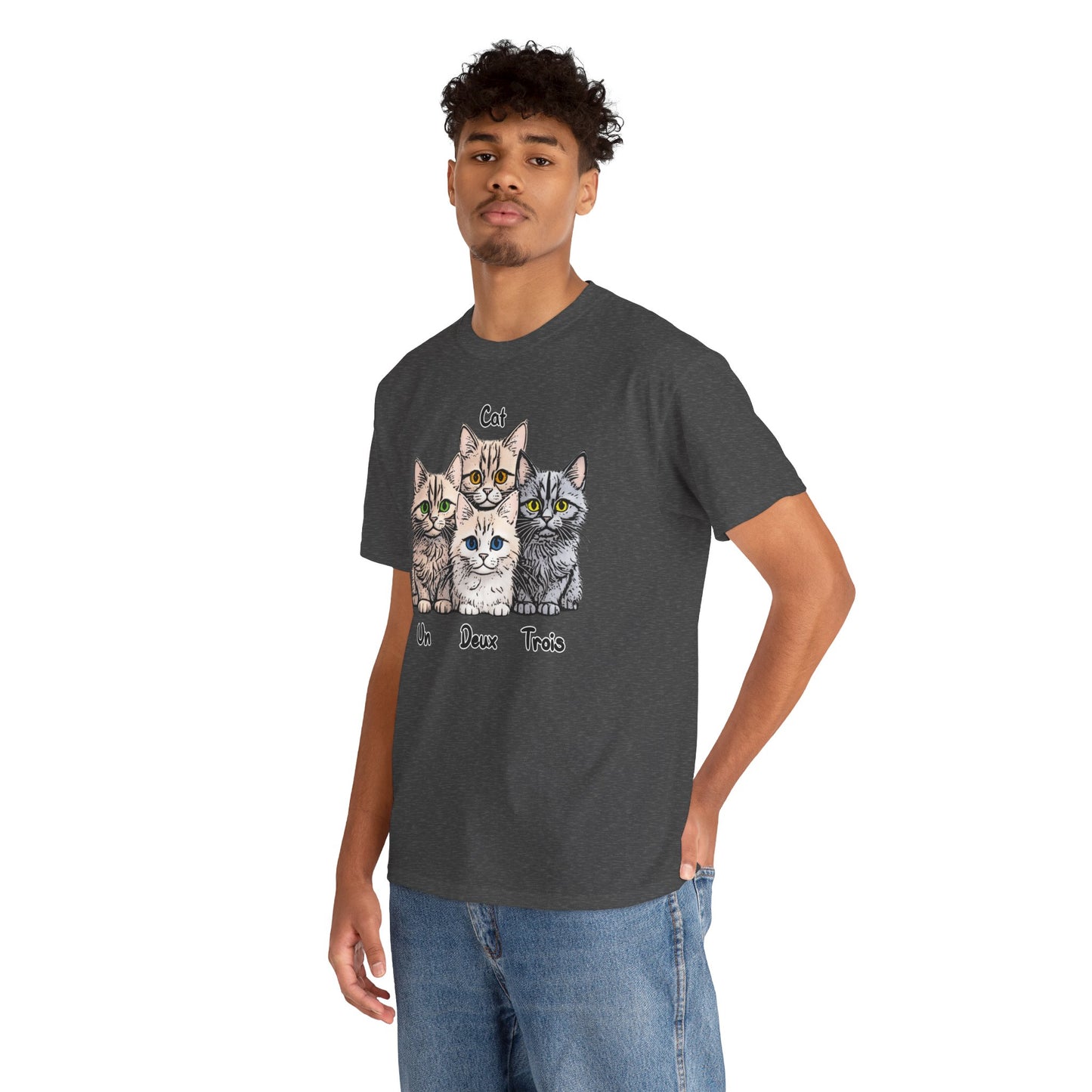 Un, Deux, Trois, Cat: Purrfect Counting Cuteness - Adorable Cat Trio Unisex Heavy Cotton Tee, Cute Cat Shirt, Animal Lover Gift, Pet Lover Apparel, Fun Gift for Cat Owners, Comfy [...]