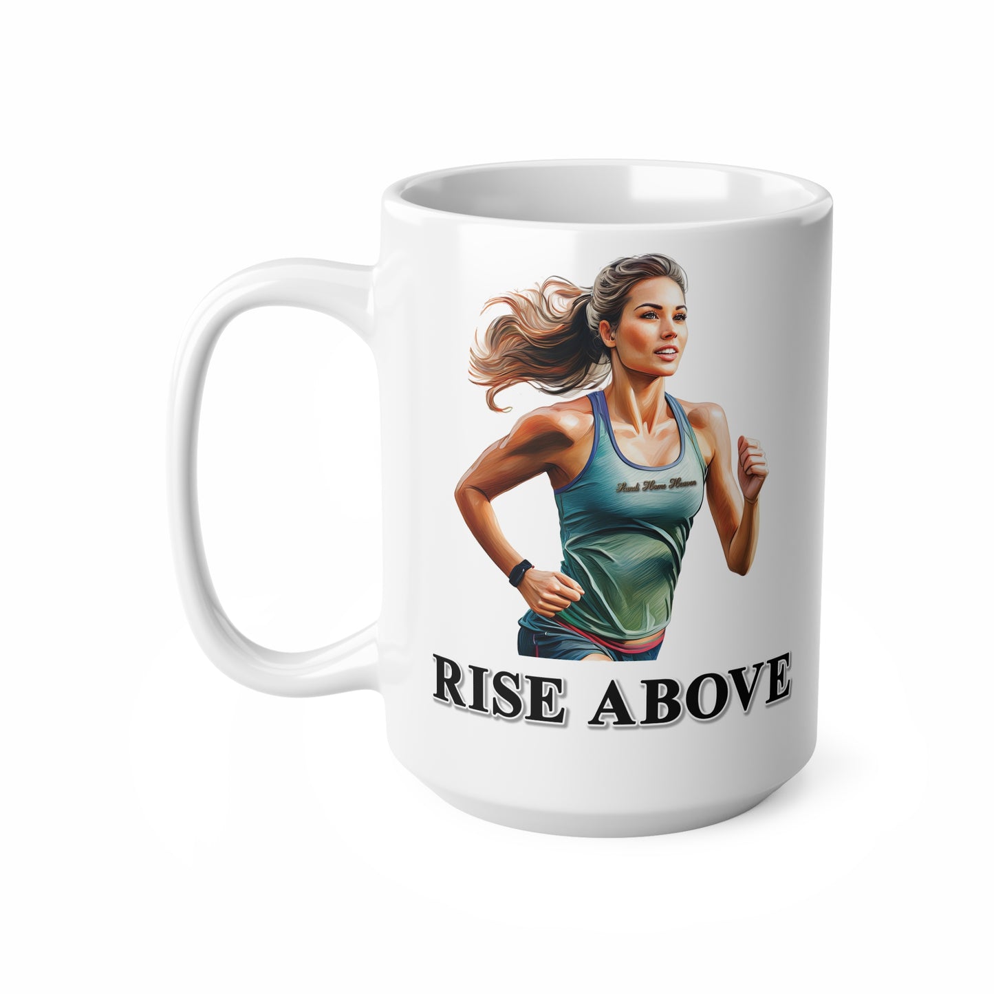 Inspirational Running Coffee Mug - 11oz & 15oz - 'Rise Above' Design