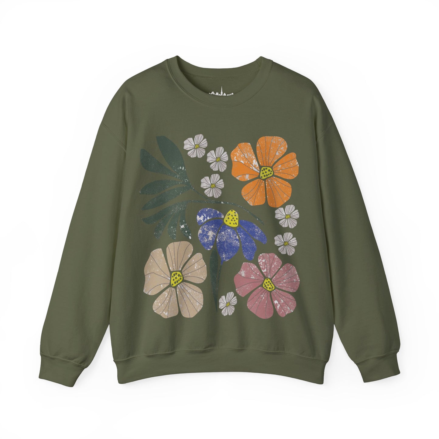 Boho / Retro Flower Crewneck Sweatshirt