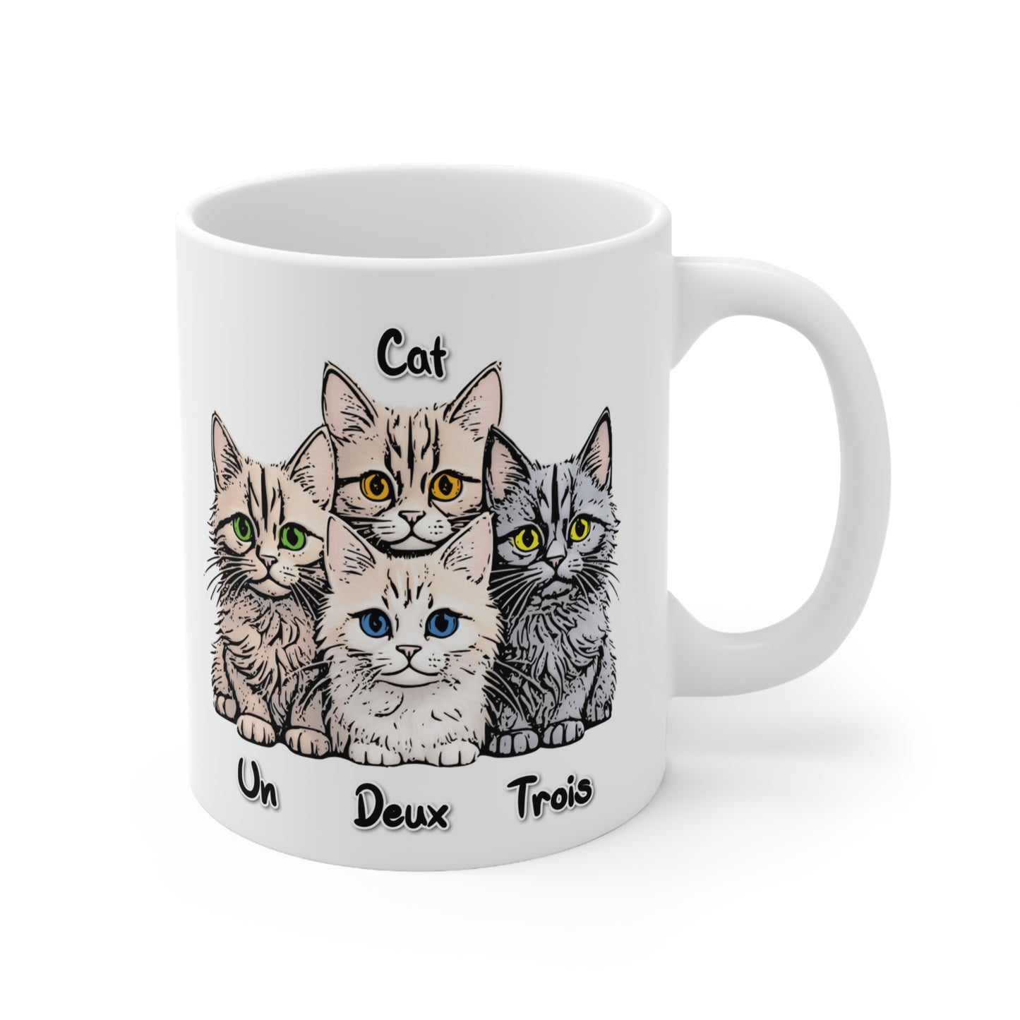Un, Deux, Trois, Cat: Purrfect Counting Cuteness - Ceramic Coffee Cups, 11oz, 15oz