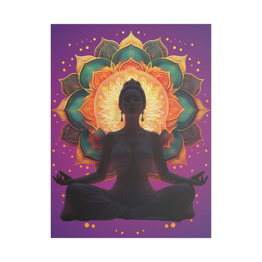 Meditation Canvas Art Print, Spiritual Wall Decor, Yoga Decor, Mindfulness Gift, Bohemian Art, Lotus Flower Canvas