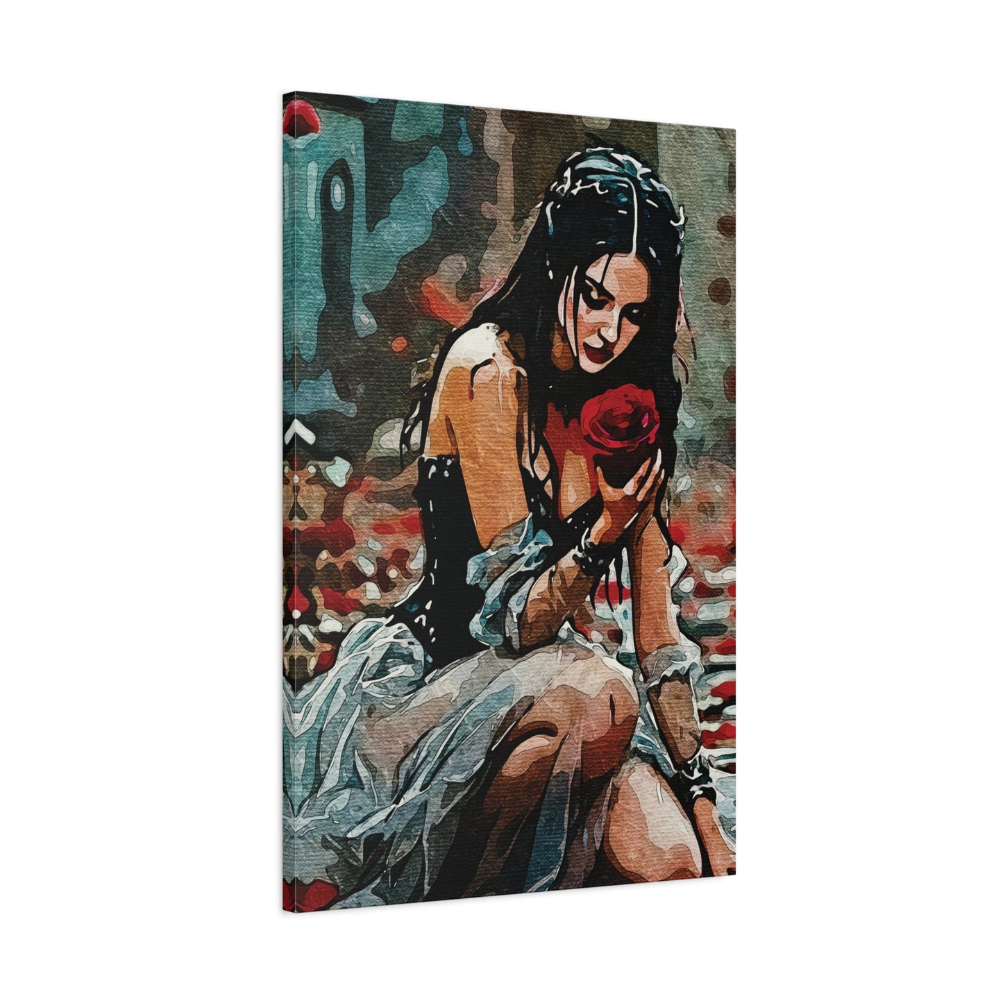 🌹 'Rose Reverie: Strength in Stillness' for wall art, mugs and more - Gothic Art Canvas Print