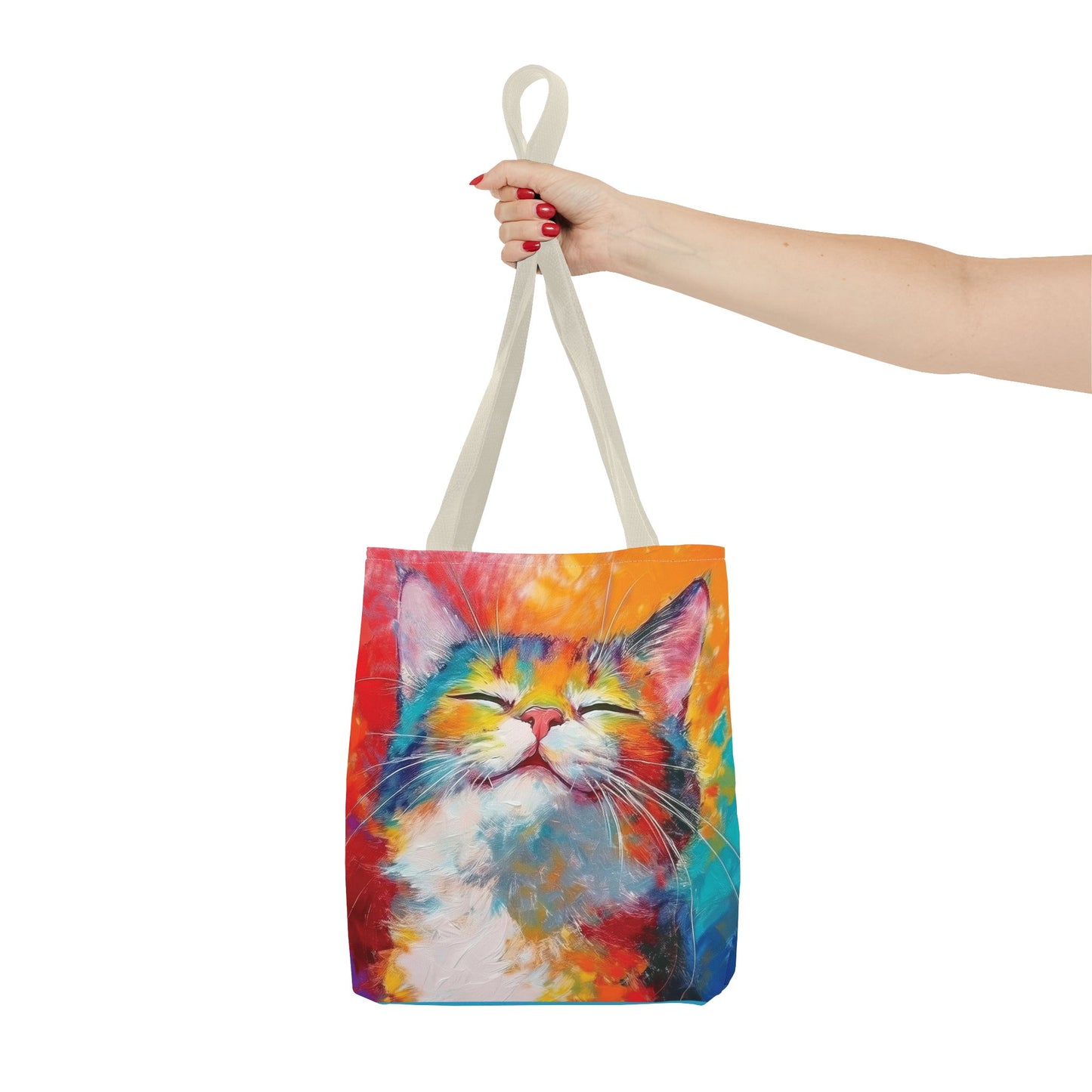 Colorful Cat Tote Bag: Pawsitive Vibes