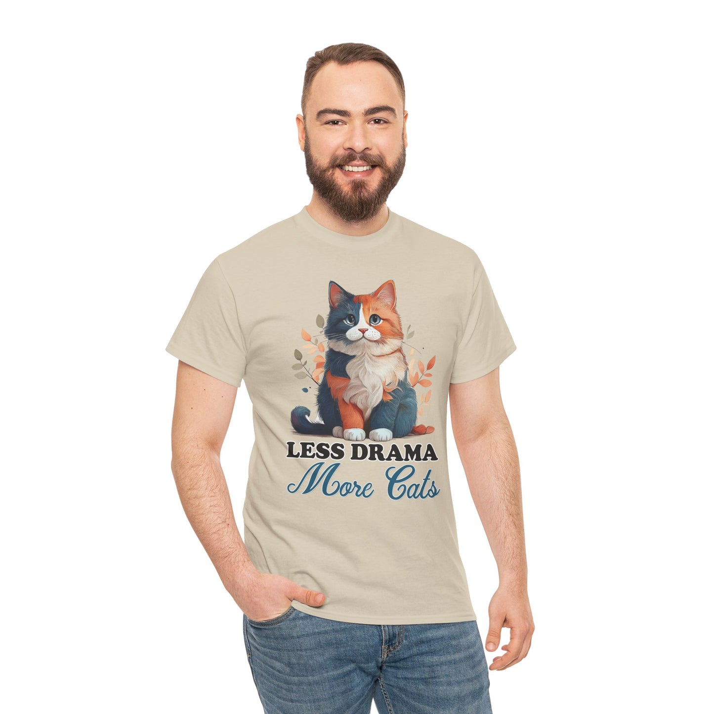 Less Drama, More Cats – Purrfect Peace in Style 🐾✨ - Unisex Cat Lover Tee - Less Drama More Cats, Cute Animal Shirt, Gifts for Cat Owners, Animal Lover Apparel, Funny Pet Tee