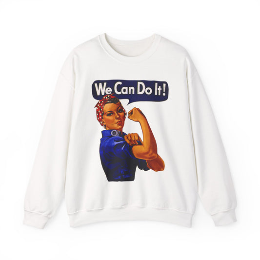 Empowerment Pop Art | Bold "We Can Do It" T-Shirts, Sweatshirts, Mugs & Wall Art for Inspiration - Empowering Rosie Crewneck Sweatshirt | Motivational Gift, Casual Wear, Feminism, Women’s Apparel, Inspirational Fashion