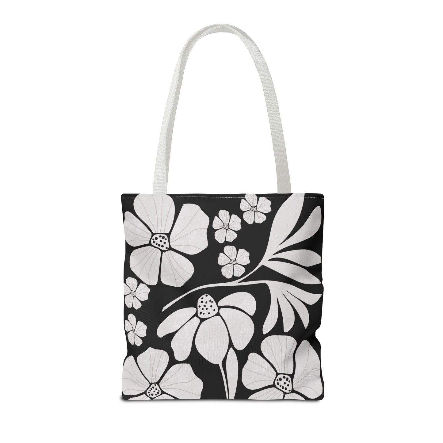 Boho Flowers Tote Bag - Retro Vintage Style