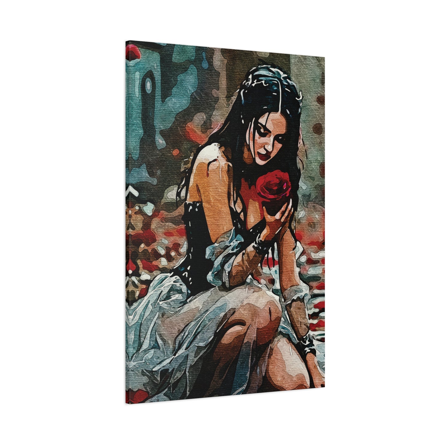 🌹 'Rose Reverie: Strength in Stillness' for wall art, mugs and more - Gothic Art Canvas Print