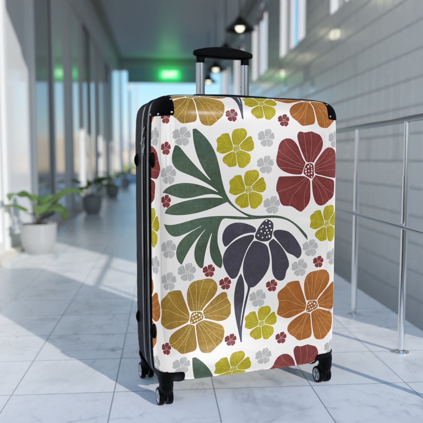 Suitcase Boho Floral Design Travel Bag