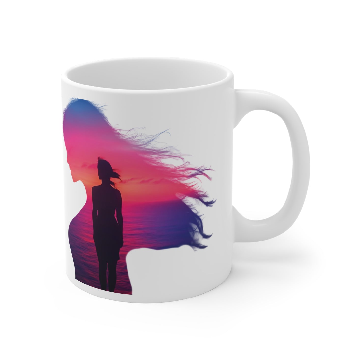 Radiate Boldly – Sunset Spirit in Every Sip and Step 🌅💫 - Ceramic Coffee Mug, Artistic Silhouette Cups for Coffee Lovers, Gift for Friends, Unique Drinkware, Home Decor, Inspirational Art