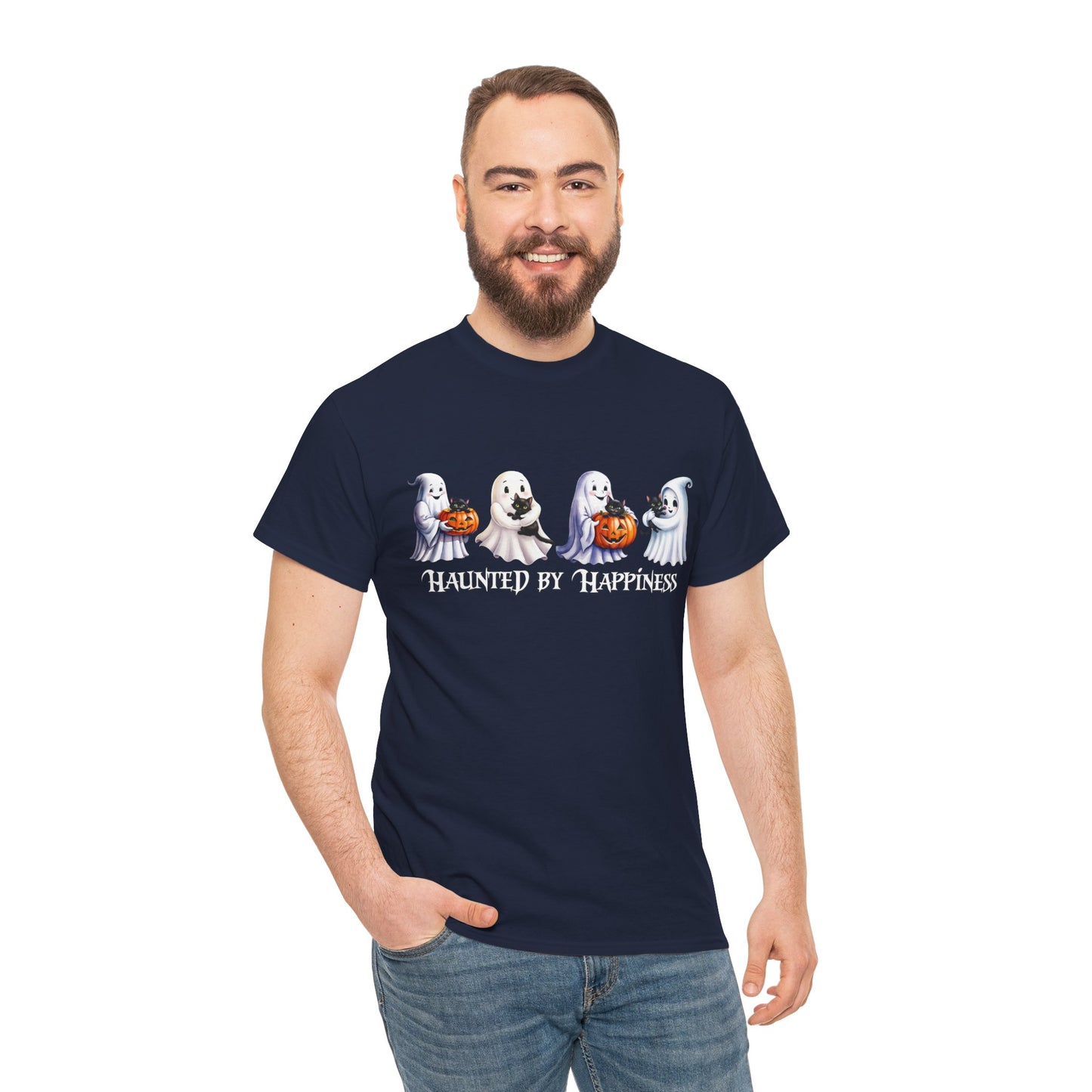 👻 Haunted by Happiness: Ghosts of Joy and Candy - Halloween Ghosts Unisex Heavy Cotton Tee, Spooky Shirt, Fall Fashion, Halloween Costume, Cat Lovers Gift, Trick or Treat T-shirt, Cute [...]