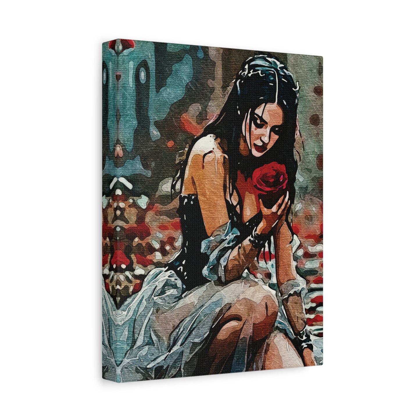 🌹 'Rose Reverie: Strength in Stillness' for wall art, mugs and more - Gothic Art Canvas Print