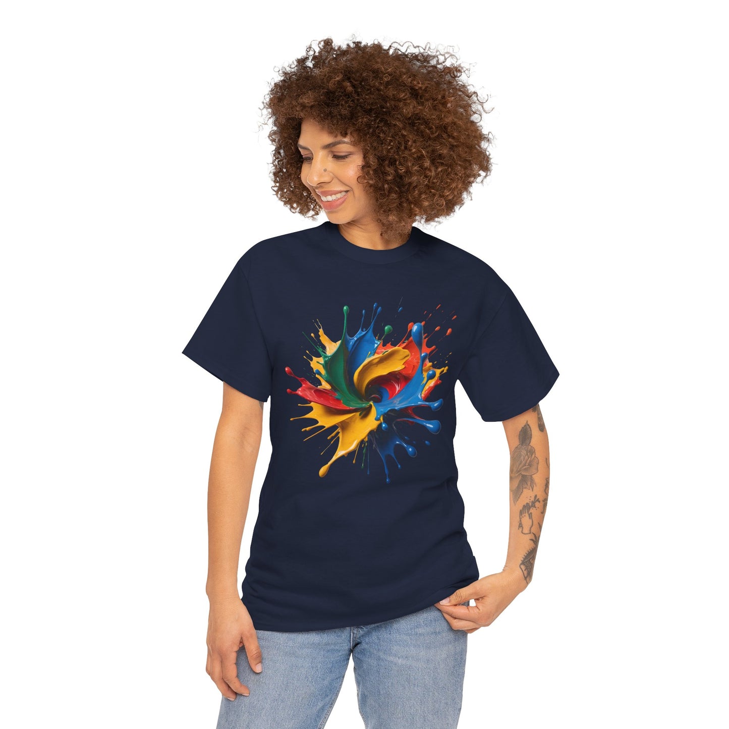 "Oops!" Color Splash Energy – Wear the Art, Feel the Vibe - Colorful Splash Art Unisex Heavy Cotton Tee | Vibrant Graphic T-Shirt, Casual Wear, Gift for Art Lovers, Color Run, Festival Outfit