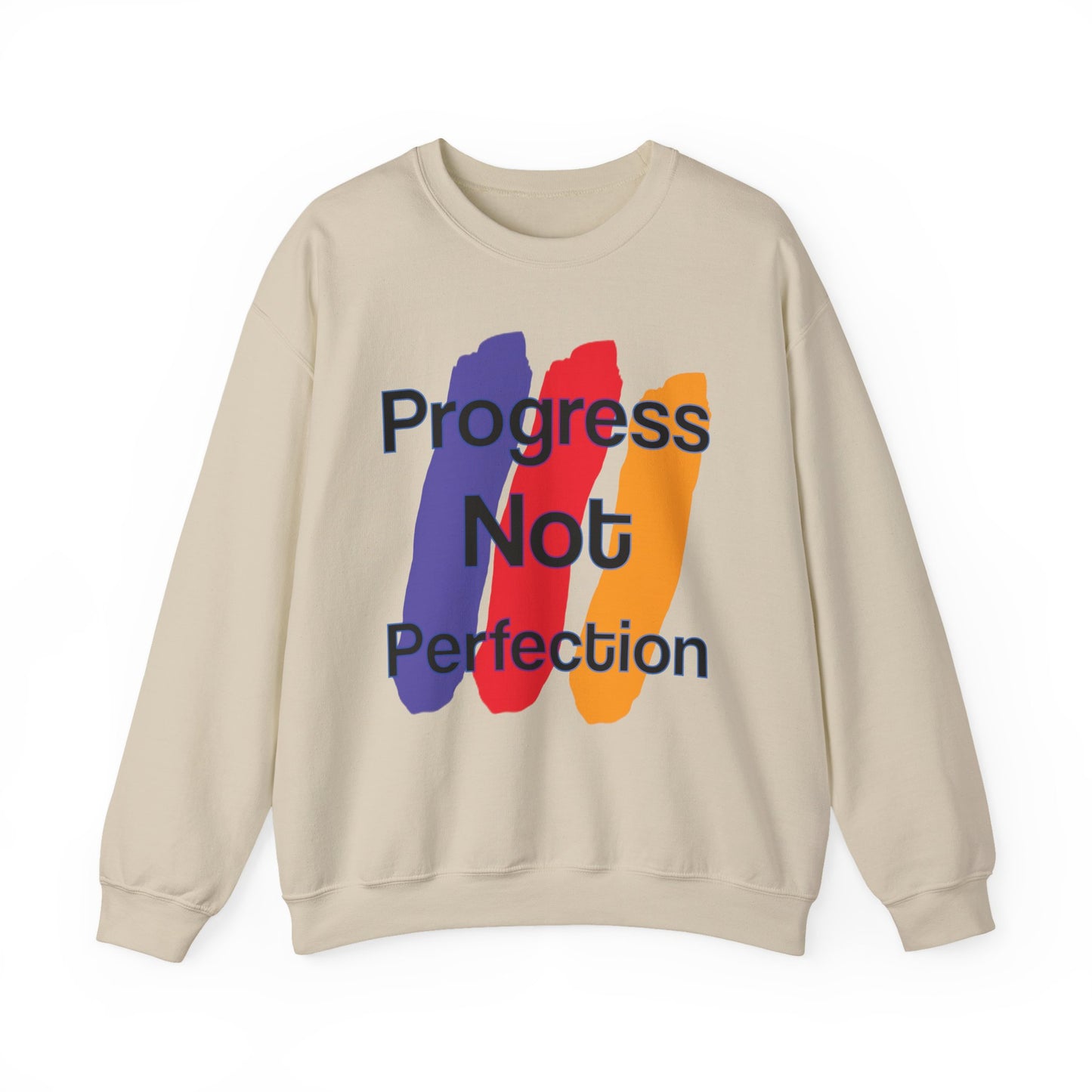 Wear the Win – Progress Is the Real Power 🌟🎨 - Progress Not Perfection Sweatshirt, Cozy Crewneck Pullover, Motivational Gift, Casual Fashion, Positive Affirmation Clothing