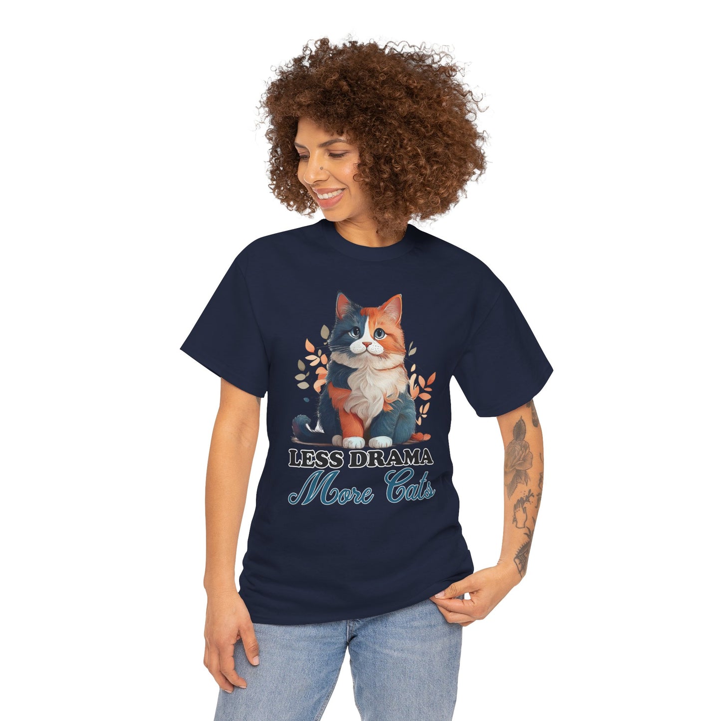 Less Drama, More Cats – Purrfect Peace in Style 🐾✨ - Unisex Cat Lover Tee - Less Drama More Cats, Cute Animal Shirt, Gifts for Cat Owners, Animal Lover Apparel, Funny Pet Tee