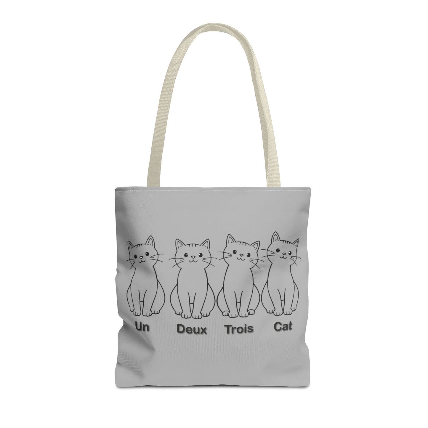 Funny Cat Tote Bag - Un Deux Trois Cat Design - Cute Cat Lover Gift