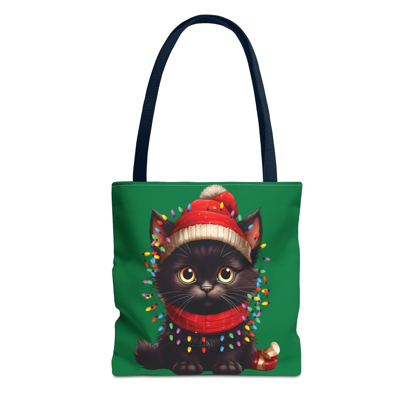 Whimsical Cat Tote Bag - Holiday Gift, Cute Cat Lover, Eco-Friendly Shopping Bag, Christmas Tote, Seasonal Accessories