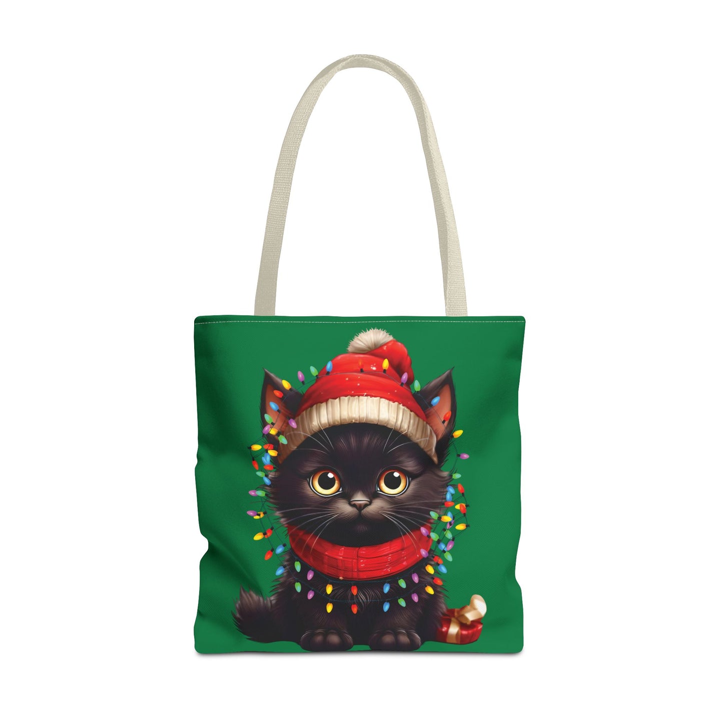 Whimsical Cat Tote Bag - Holiday Gift, Cute Cat Lover, Eco-Friendly Shopping Bag, Christmas Tote, Seasonal Accessories