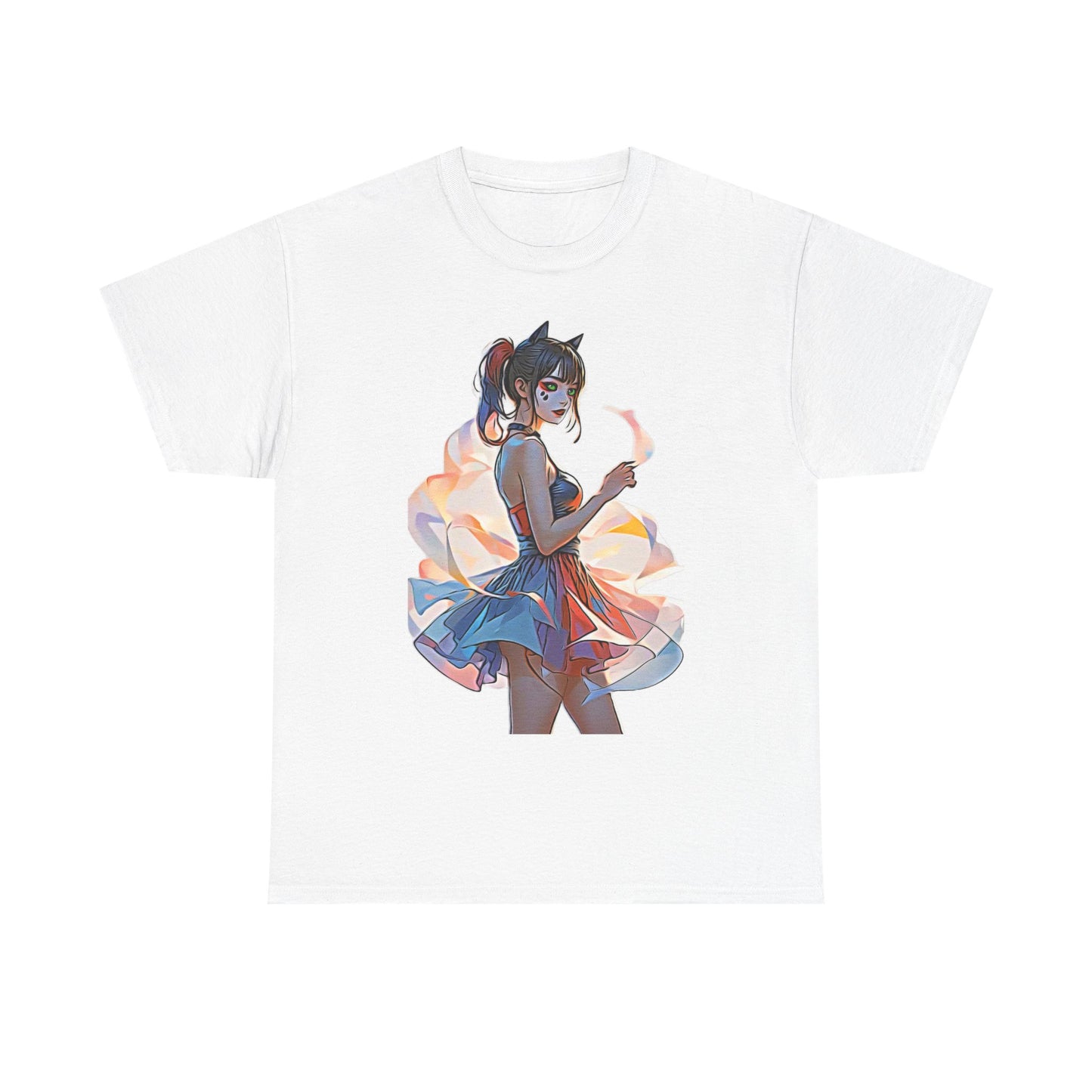 ✨Moonlit Grace: Anime Catgirl Aura for Casual Wear, Posters, Mugs and much more. - Artistic Cat Lady Tee, Cool Graphic Shirt for Animal Lovers, Ideal Gift for Birthdays & Cat Lovers, Casual Wear, Unisex Cotton Tee