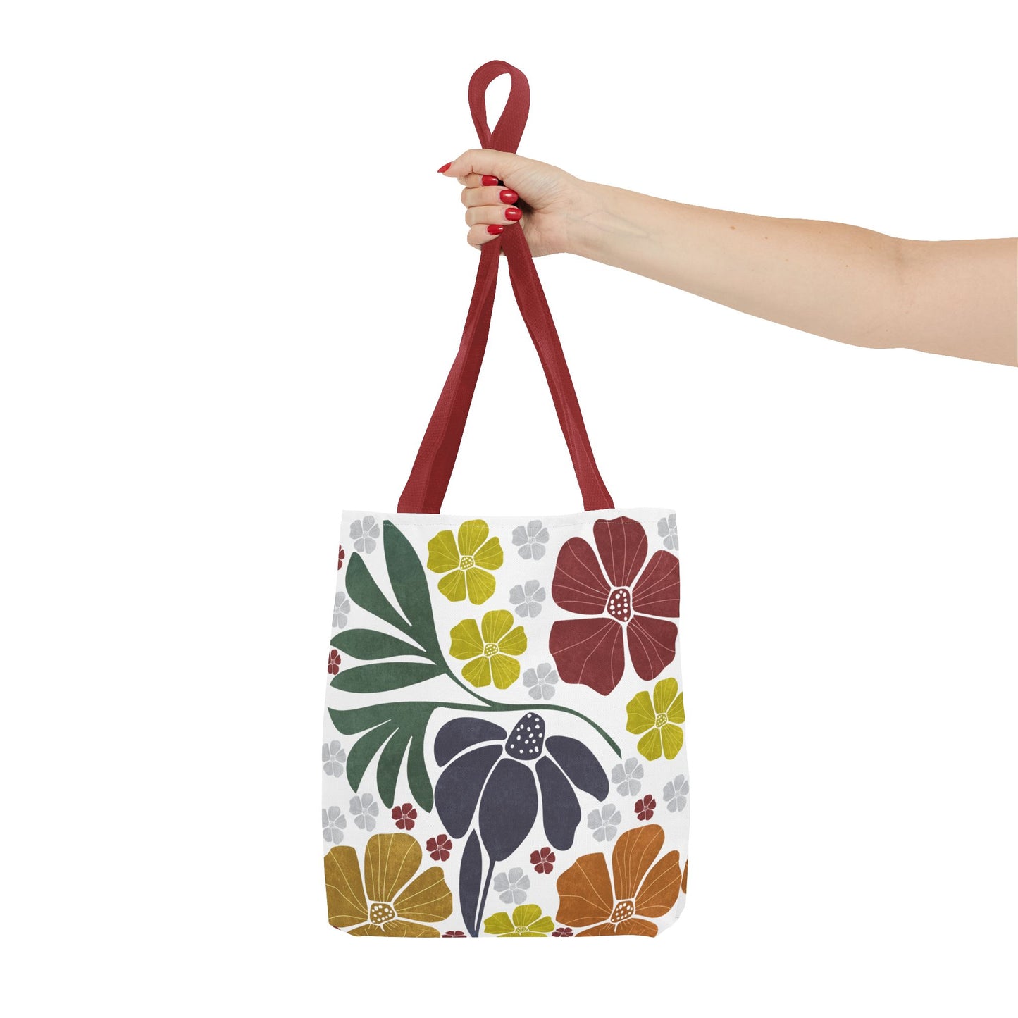 Boho Flowers Tote Bag - Retro Vintage Style