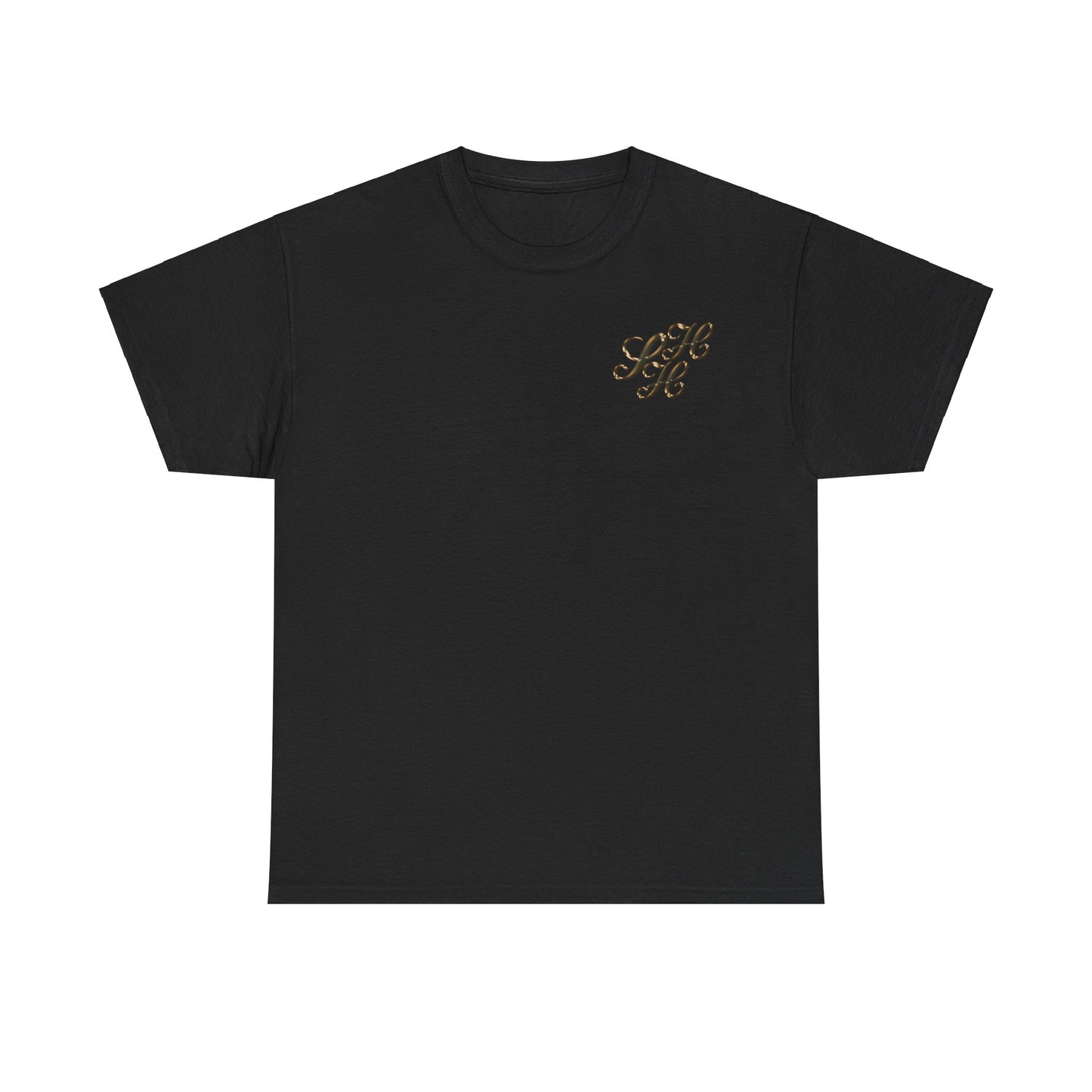 Unisex Tee - Golden Scandi Home Heaven Logo - Decorative Design