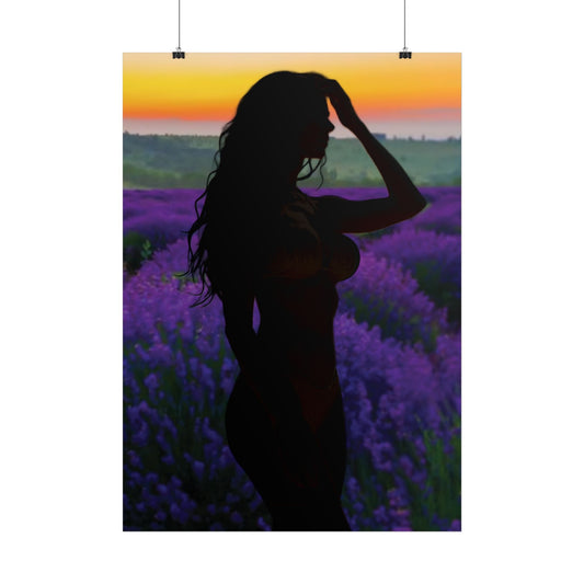 Silhouette Poster Art - Dreamy Landscape Wall Decor, Bedroom Decor, Gift for Her, Home Office Wall Art, Feminine Aesthetic Prints