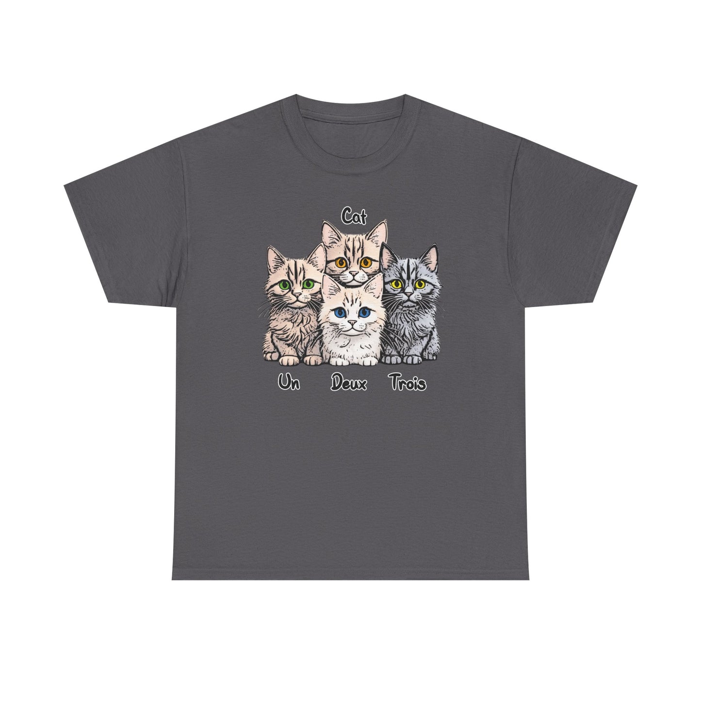 Un, Deux, Trois, Cat: Purrfect Counting Cuteness - Adorable Cat Trio Unisex Heavy Cotton Tee, Cute Cat Shirt, Animal Lover Gift, Pet Lover Apparel, Fun Gift for Cat Owners, Comfy [...]