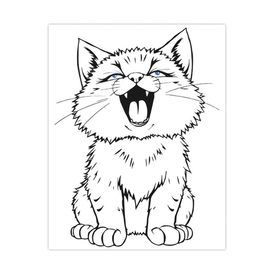 Playful Cat Matte Poster, Cat Lover Decor, Cute Wall Art, Kids Room Wall Art, Gift for Cat Owners, Funny Pet Prints