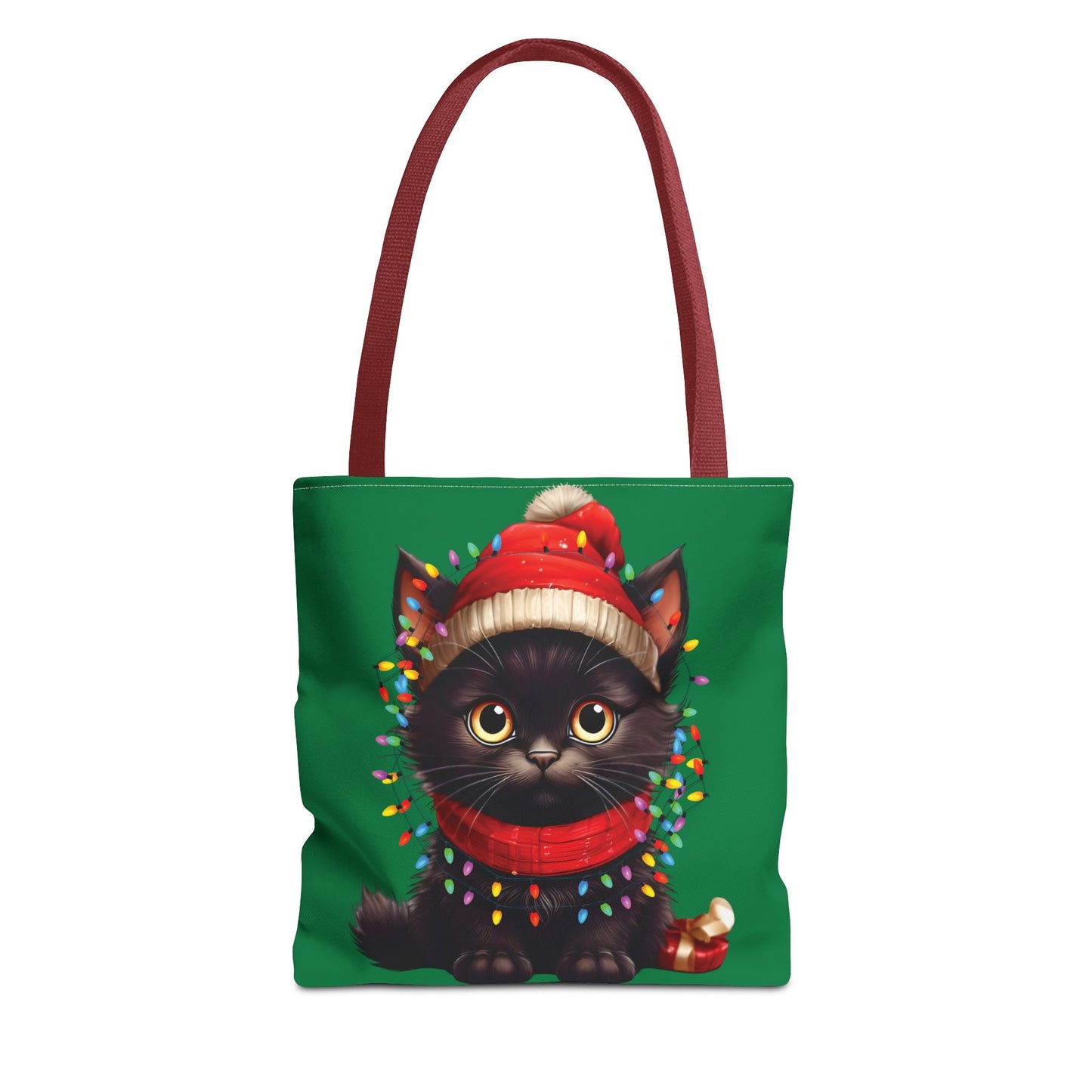 Whimsical Cat Tote Bag - Holiday Gift, Cute Cat Lover, Eco-Friendly Shopping Bag, Christmas Tote, Seasonal Accessories
