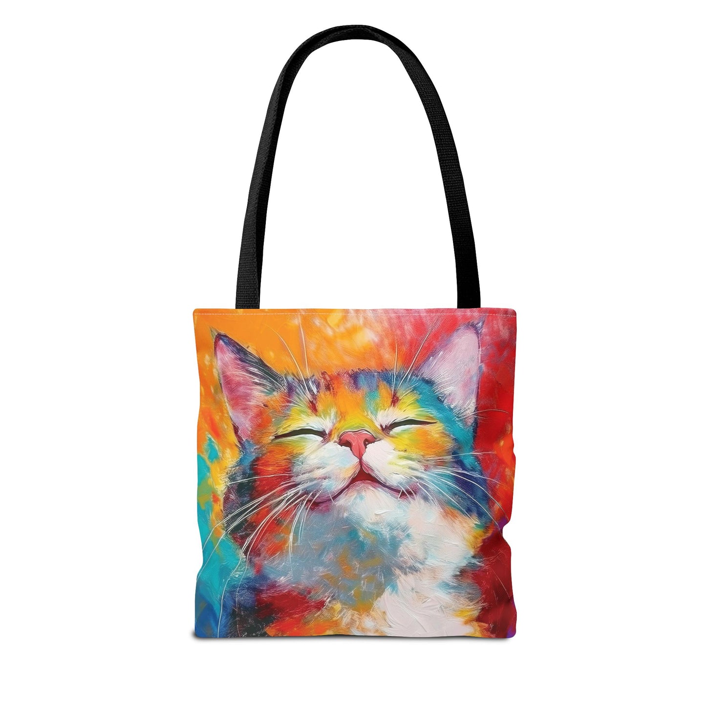 Colorful Cat Tote Bag: Pawsitive Vibes