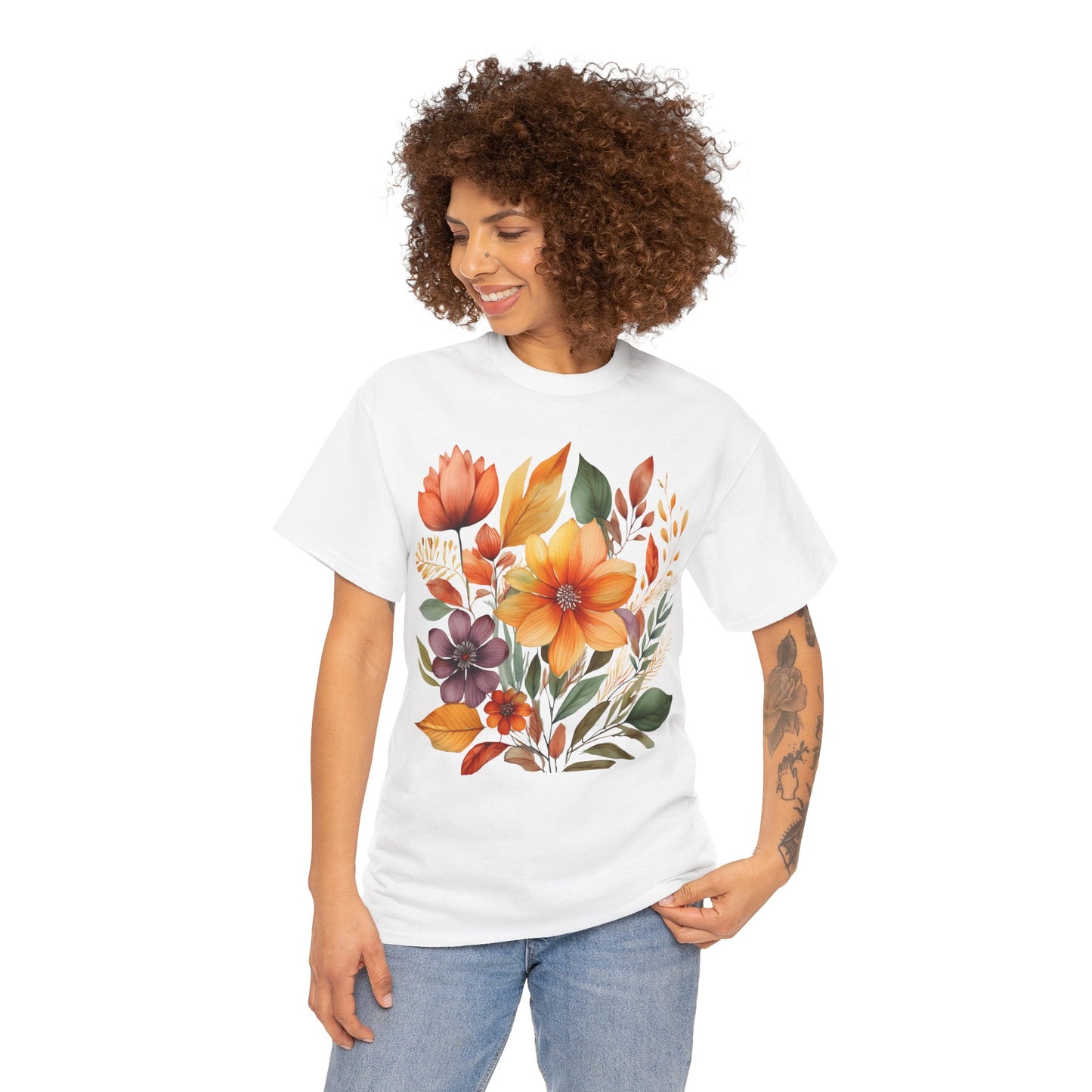 Bloom with Courage Floral Design -  Floral Tee