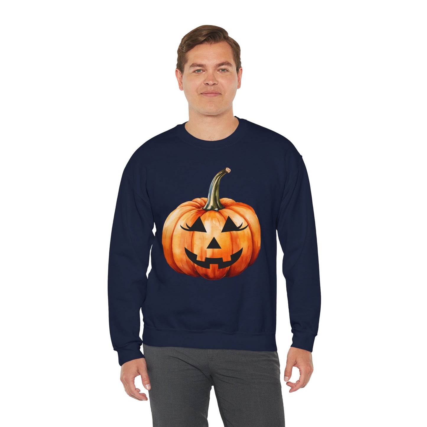 🎃 Embrace Autumn Magic - Pumpkin Bliss Collection for Cozy Season Vibes ✨ - Halloween Pumpkin Crewneck Sweatshirt | Cozy Fall Fashion, Unisex Sweater, Casual Wear, Gift for Halloween Lovers, Autumn Style