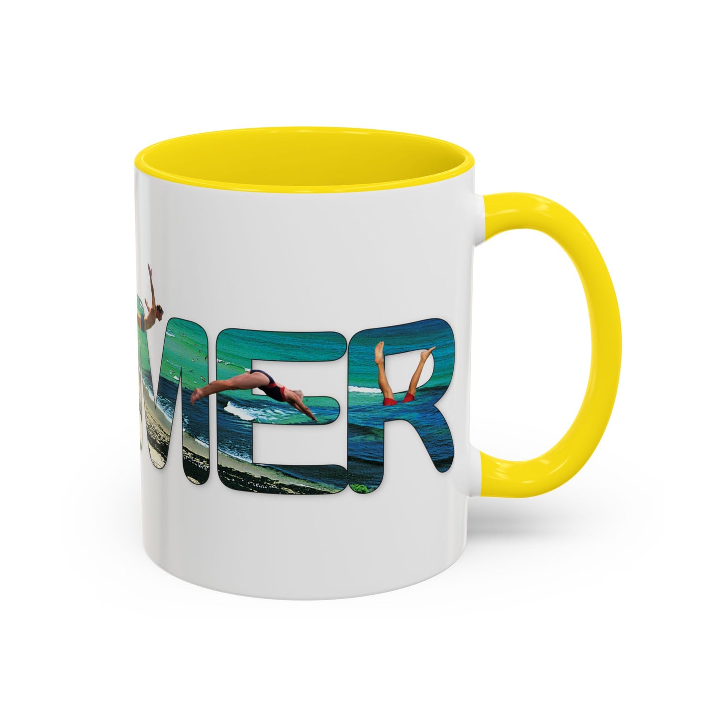 Summer Vibes Accent Coffee Mug - 11oz & 15oz - Perfect for Beach Lovers