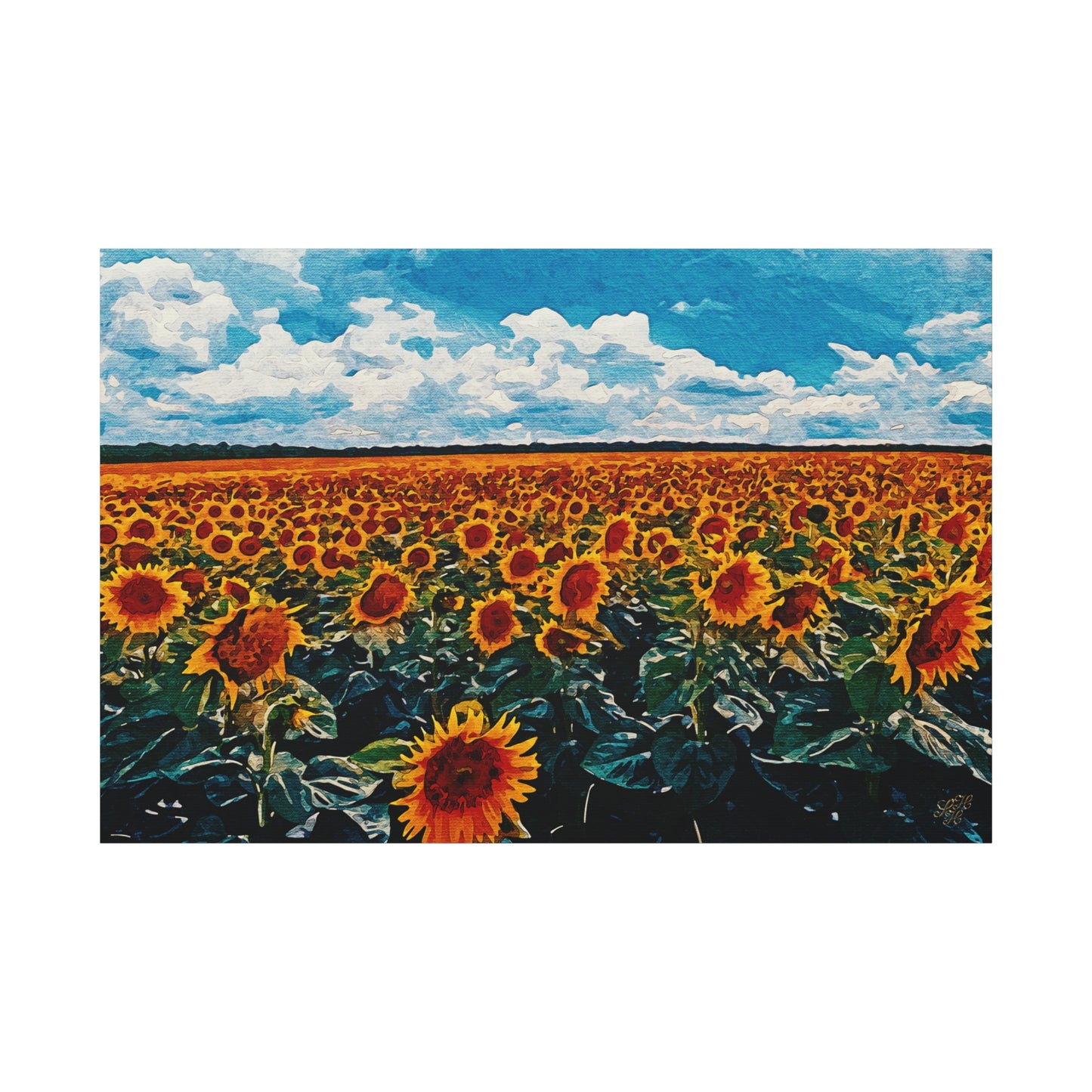 'Vibrant Sunflower Field' Canvas Print Wall Art
