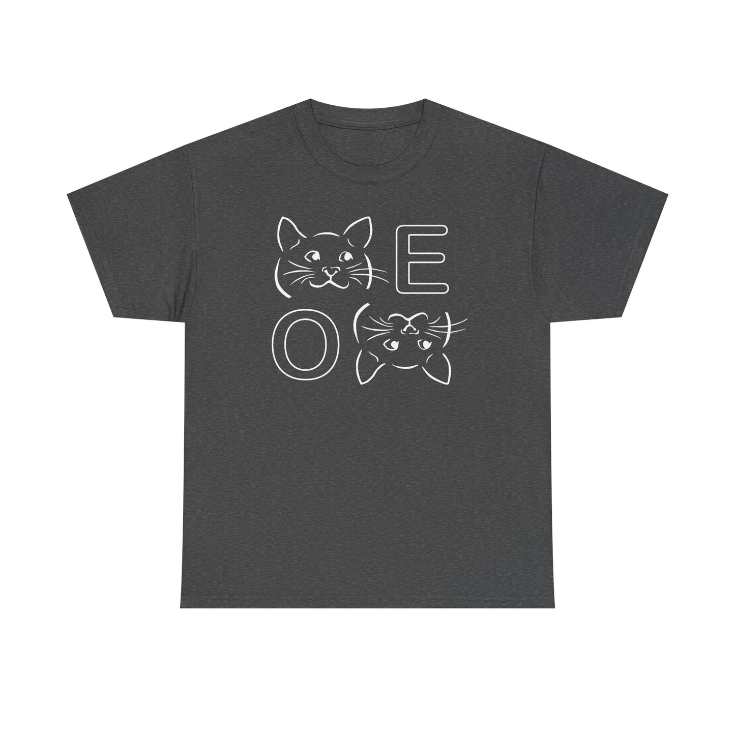" MEOW" Cute Cat Faces Unisex Heavy Cotton Tee - Perfect for Cat Lovers