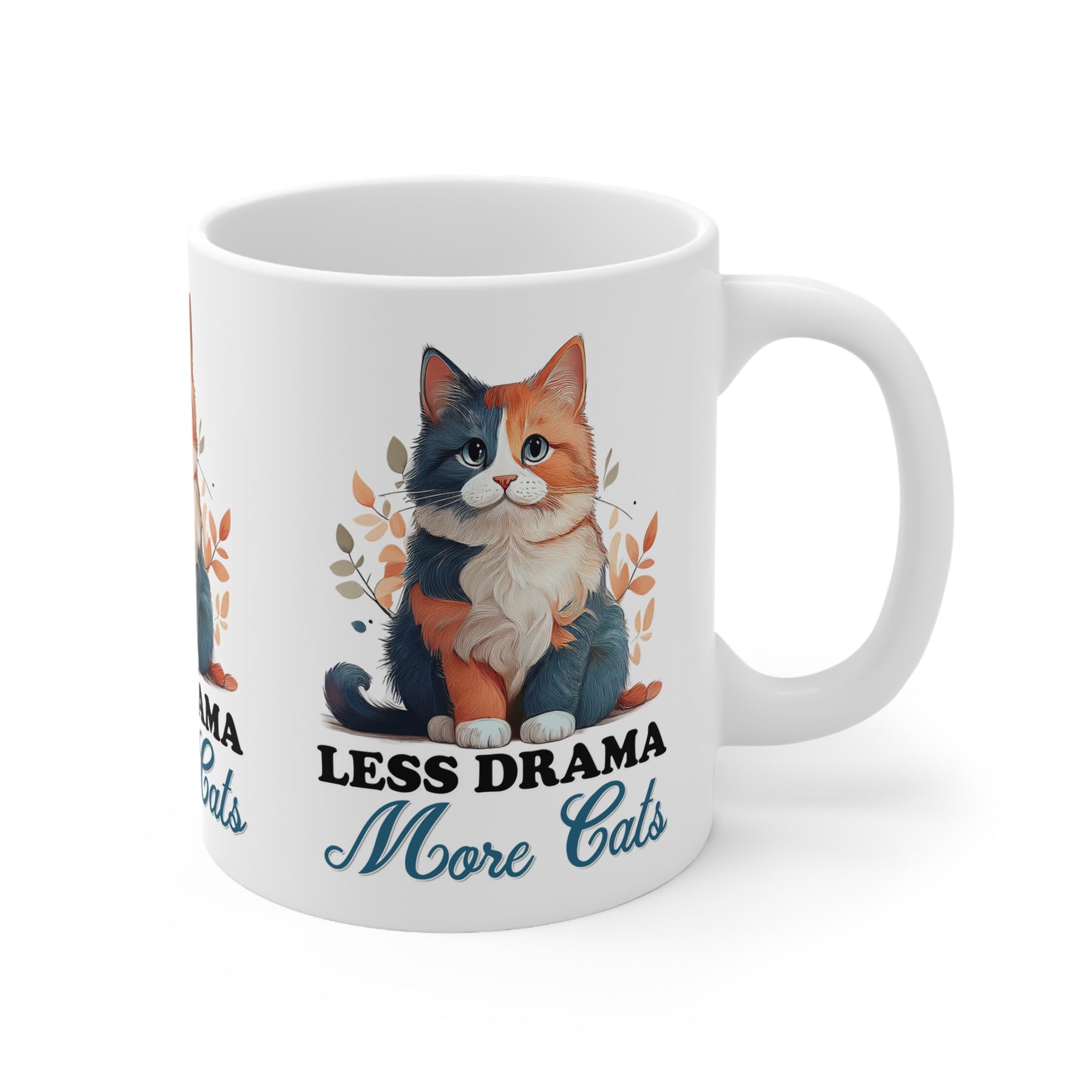Less Drama, More Cats – Purrfect Peace in Style 🐾✨ - Fun Cat-Themed Coffee Mug, Less Drama More Cats - Perfect for Cat Lovers, Gift for Pet Owners, Animal Lover's Present, Coffee Lovers' Mug