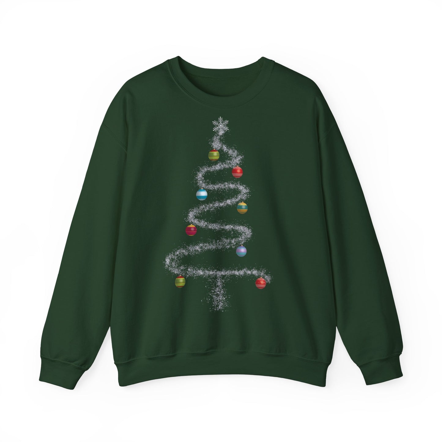 Cosmic Christmas: Where Stardust Dreams Become Holiday Magic - Christmas Tree Sweatshirt - Cozy Unisex Crewneck for Holiday Cheer