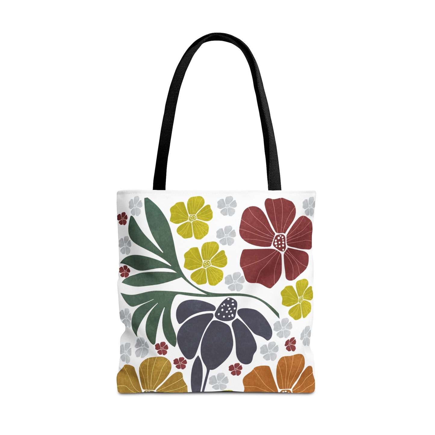 Boho Flowers Tote Bag - Retro Vintage Style