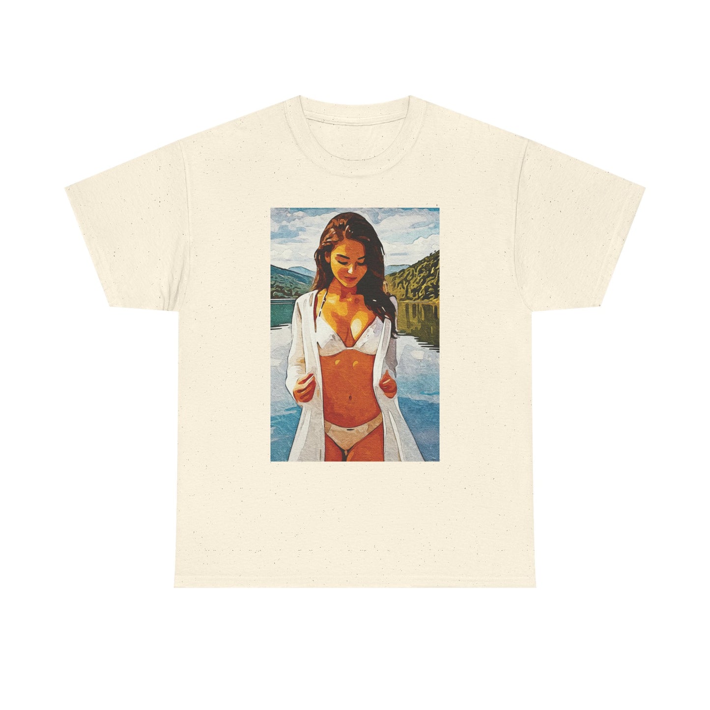 Beauty at the Lake — Sunlit Serenity for Casual Wear, Posters & Canvas - Summer Vibes Unisex Heavy Cotton Tee - Fun T-Shirt for Beach Lovers, Cute Casual Wear, Vacation Outfits, Graphic Tee for Parties, [...]