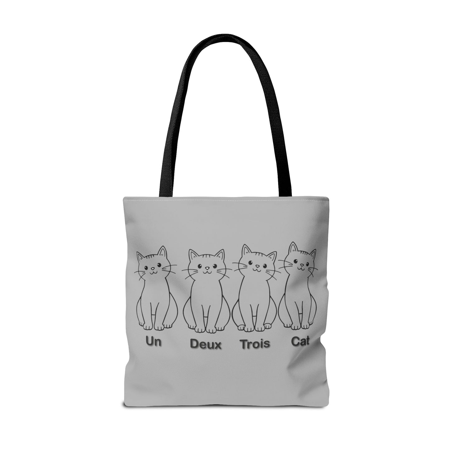 Funny Cat Tote Bag - Un Deux Trois Cat Design - Cute Cat Lover Gift